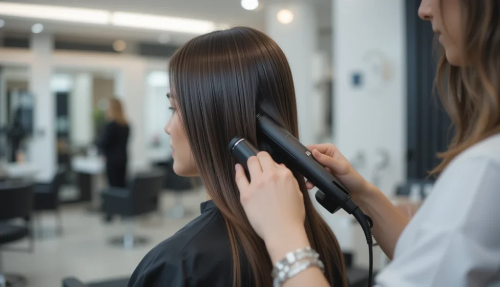 Técnica profissional de alisamento com chapinha em salão - como usar prancha alisadora corretamente