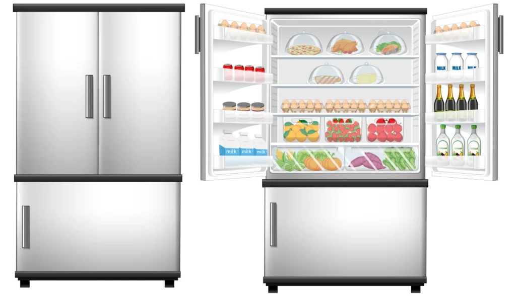 Diagrama explicativo do sistema frost free mostrando circulação de ar em geladeira moderna